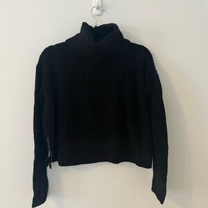 Black Vetta Sweater with Detachable Turtleneck